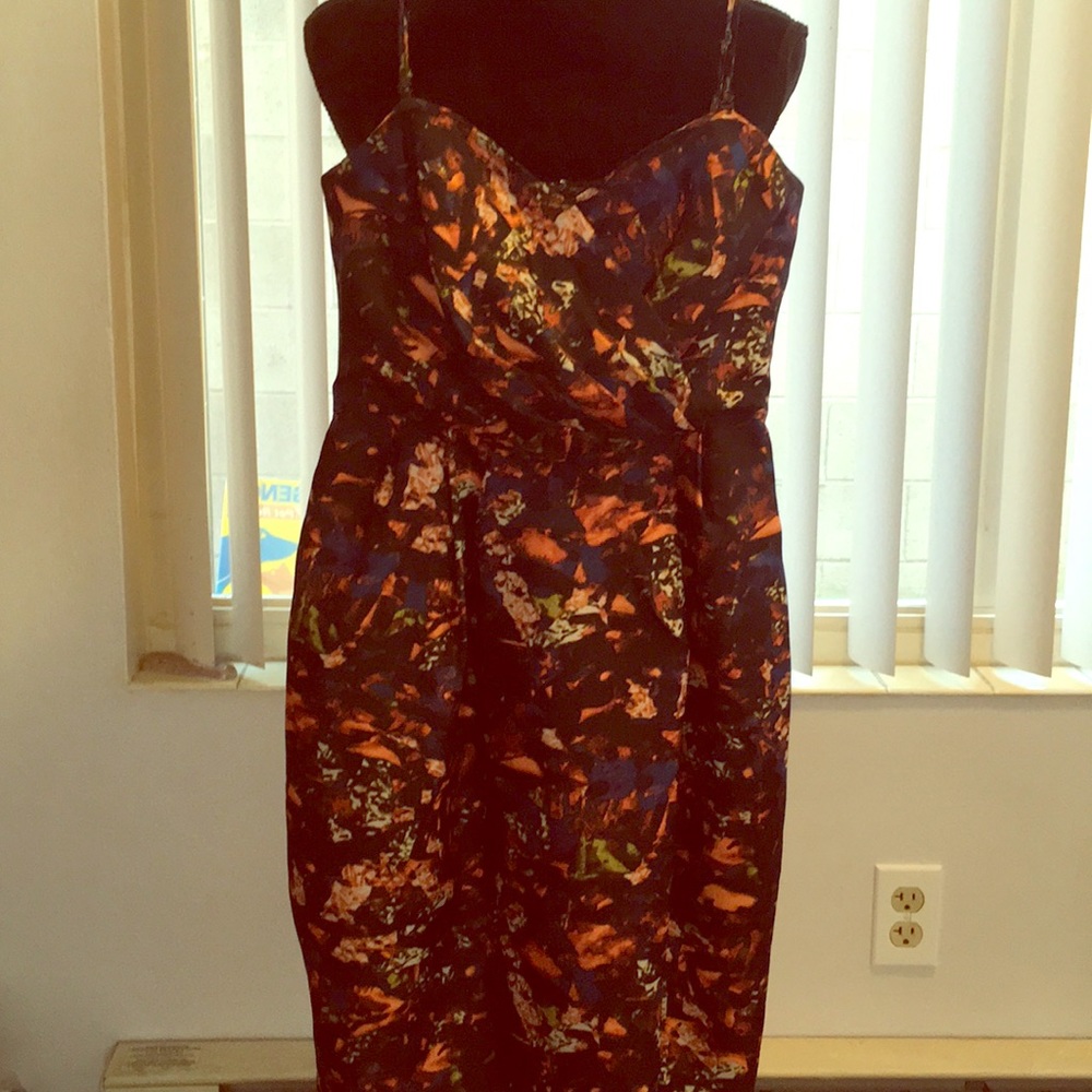Abstract dark print with orange lining